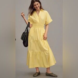 SOLD OUT - Anthropologie The Somerset Maxi Shirt Dress - XS - Pineapple - NWT
